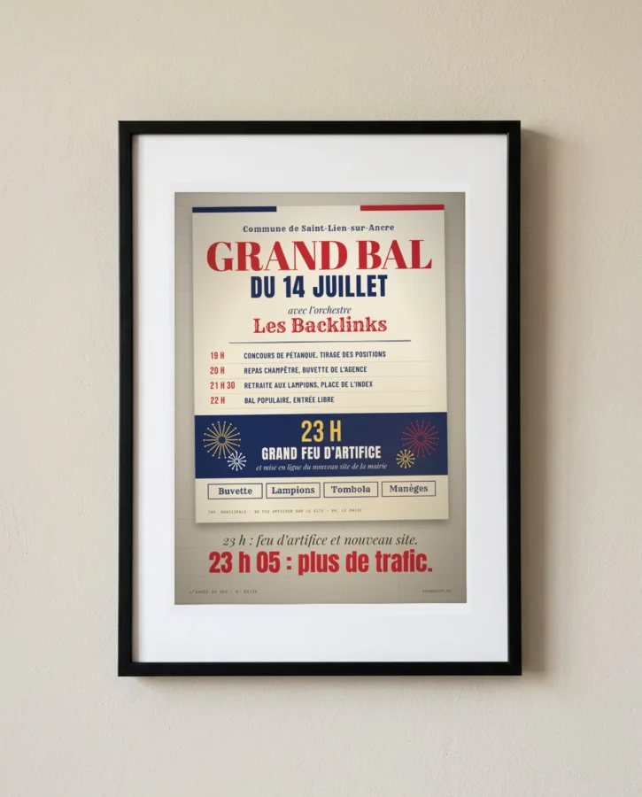 Grand bal du 14 juillet, mise en ligne à 23 h – Posters