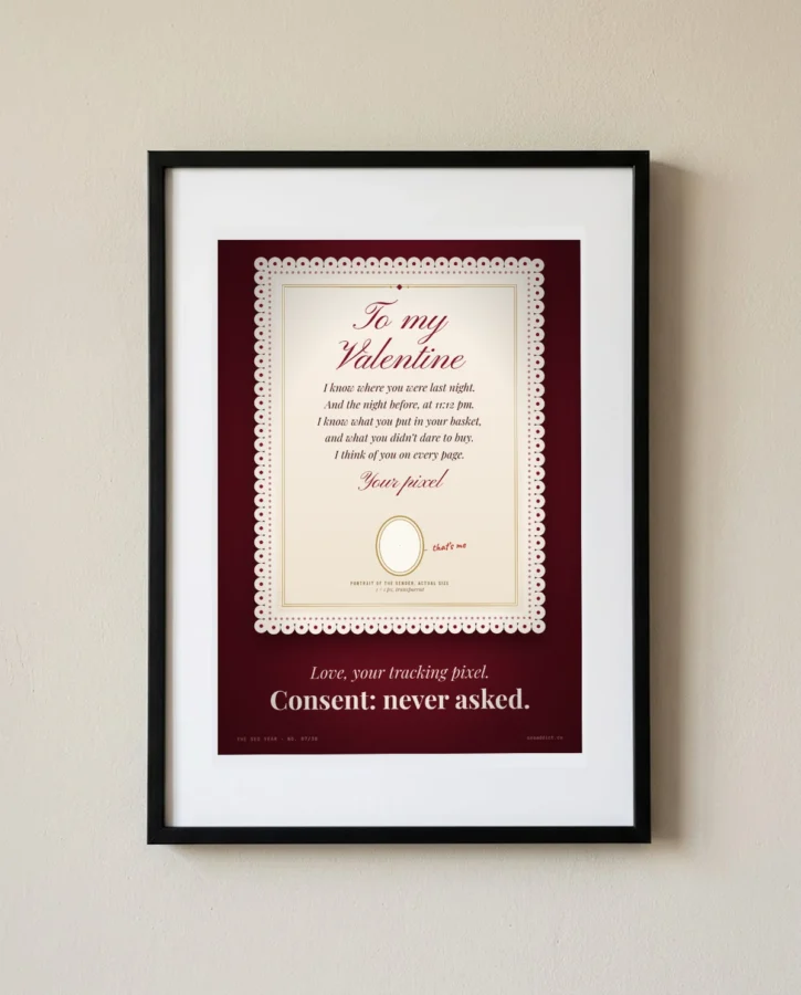 My Valentine, Love, Your Tracking Pixel – Posters