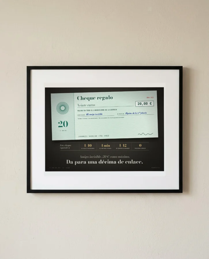 Cheque regalo de 20 €, una décima de enlace – Pósters