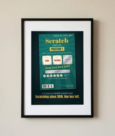 Scratch Card: €2,400 a Month, One Box Left – Posters