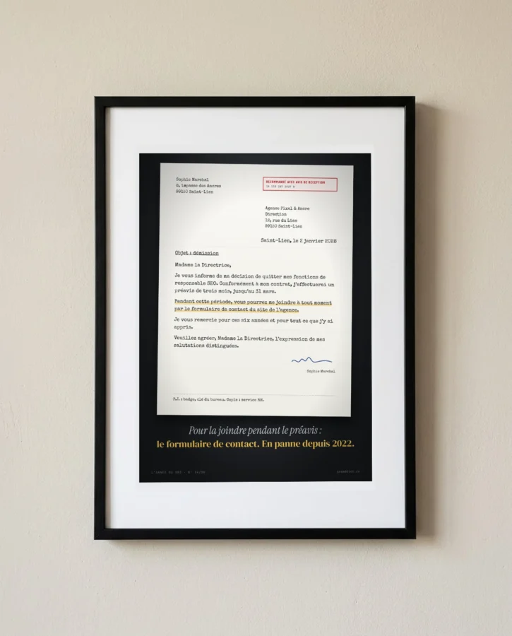 Lettre de démission : joignable par le formulaire de contact – Posters