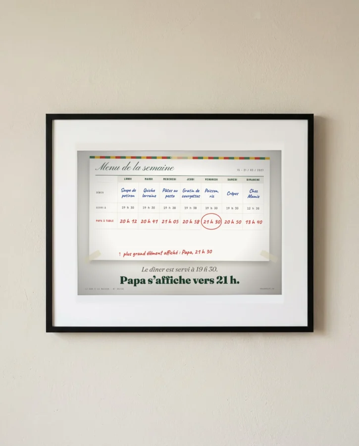 Le menu de la semaine, Papa à 21 h – Posters