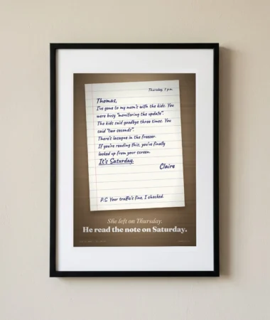 The note left on the table – Posters