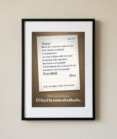 La nota sobre la mesa – Pósters