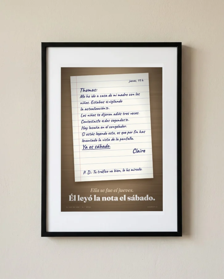La nota sobre la mesa – Pósters