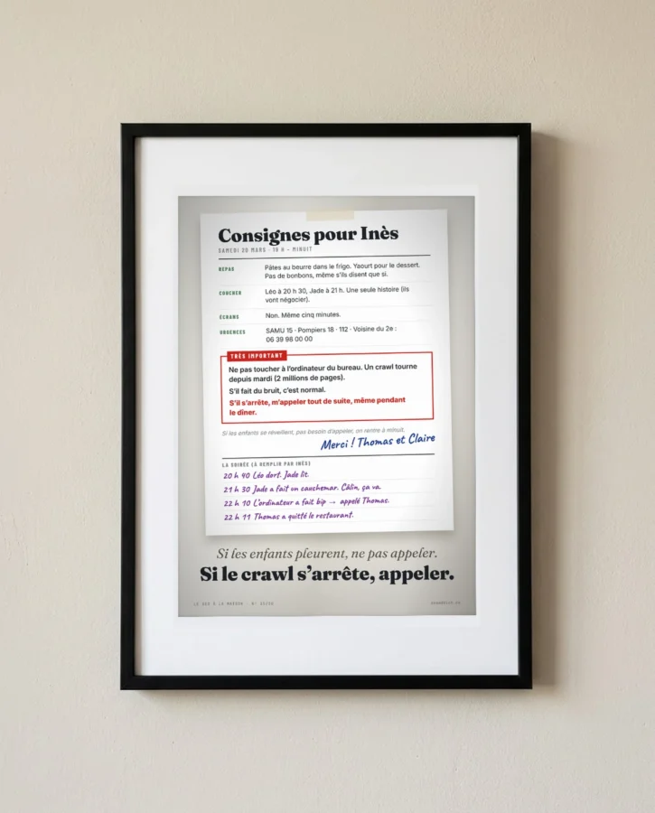 Consignes pour la baby-sitter – Posters