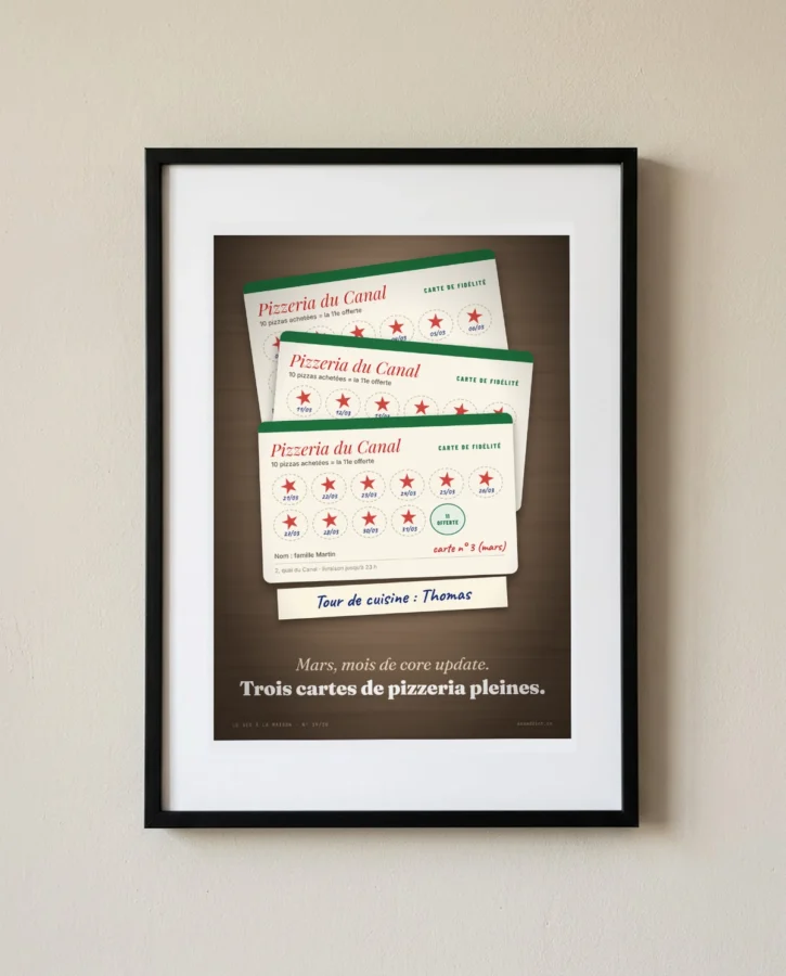 Mars : trois cartes de pizzeria – Posters