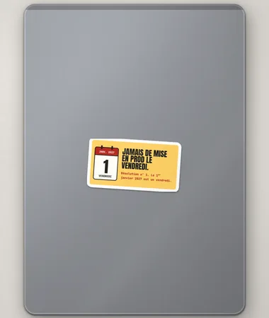 Pas de mise en prod le vendredi (le 1er janvier en est un) – Stickers