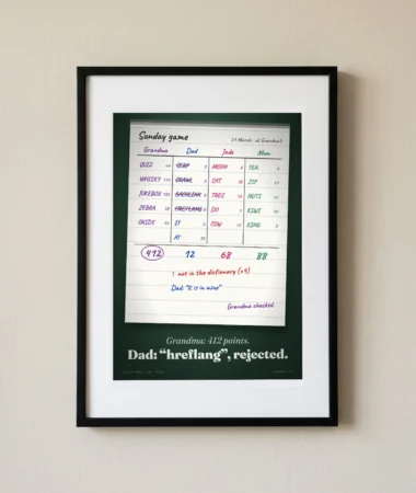 Word game: Grandma 412, Dad rejected – Posters