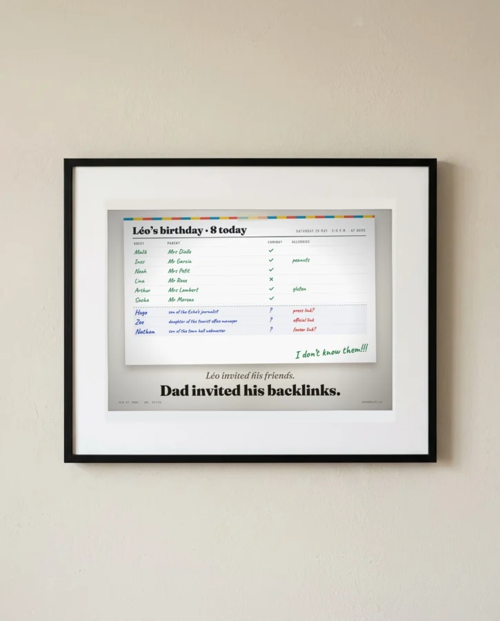 Léo’s birthday: Dad’s guests – Posters
