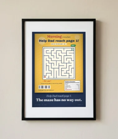 The back-of-the-box game: help Dad – Posters