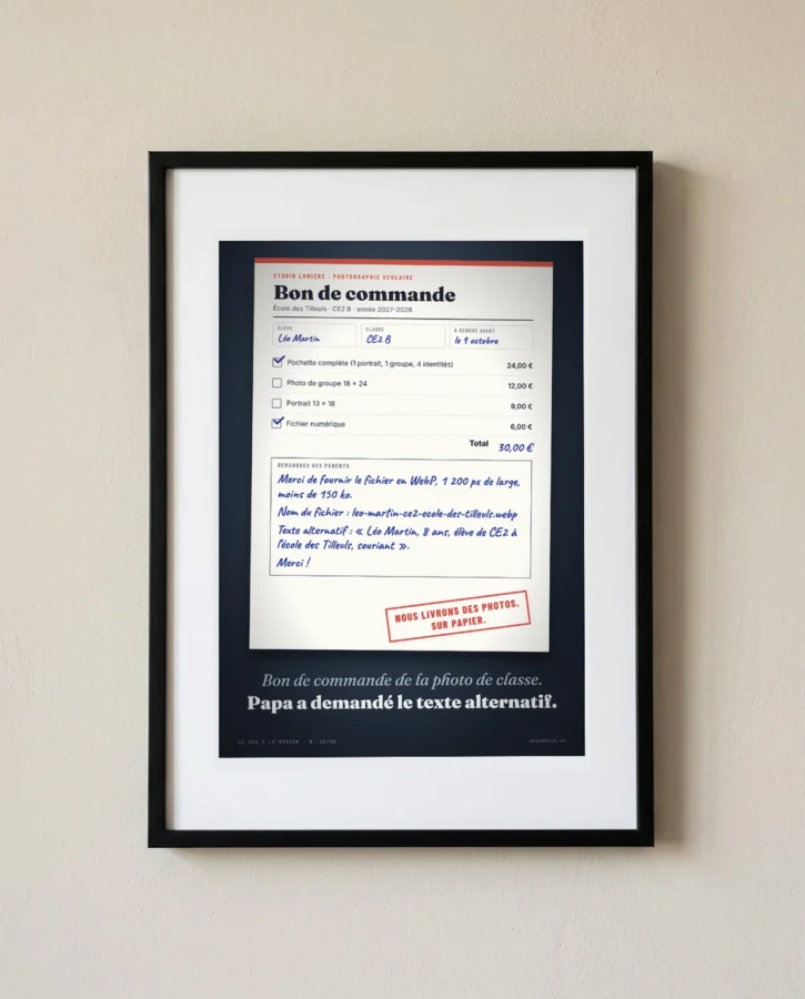 Photo de classe : texte alternatif demandé – Posters