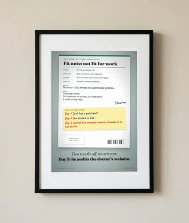 Sick note: no screens, day 3 – Posters