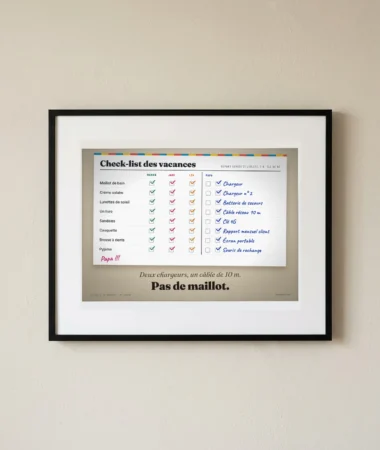 La check-list des vacances de Papa – Posters