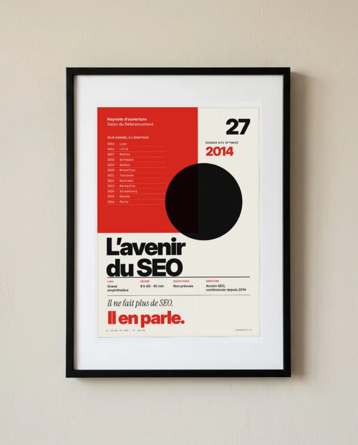 Keynote : l’avenir du SEO, par un ancien SEO – Posters