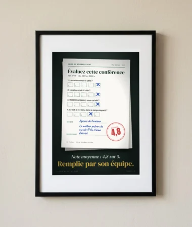 Fiche d’évaluation du talk : 4,8 sur 5 – Posters