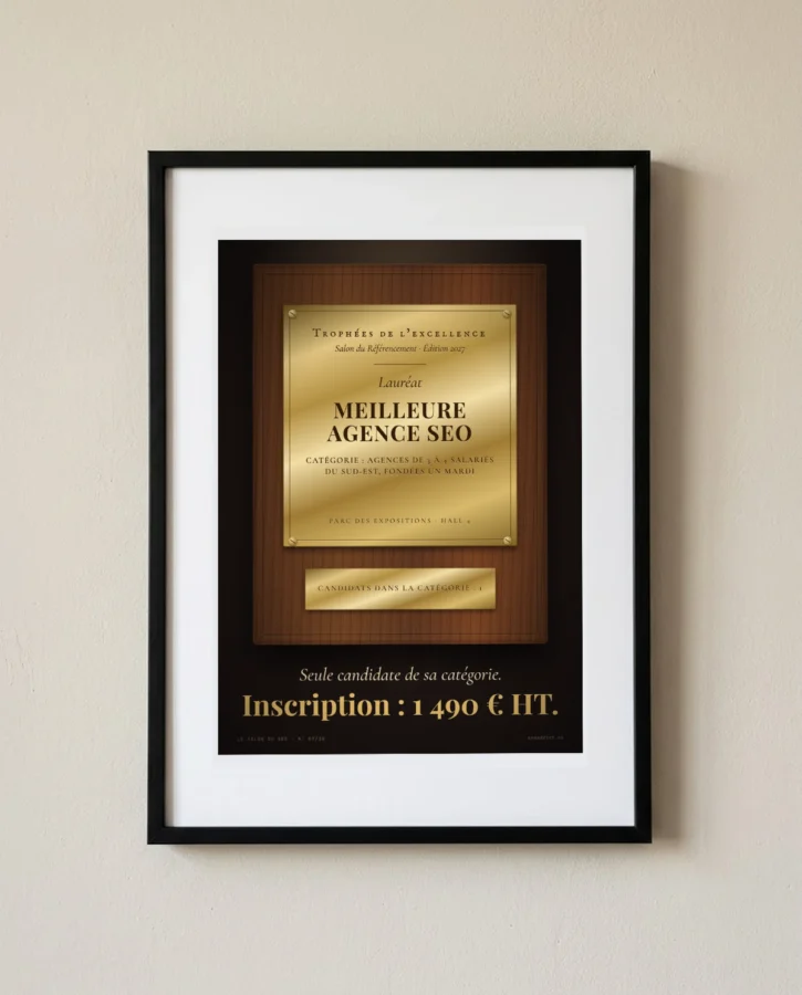 Trophée de la meilleure agence SEO (catégorie unique) – Posters