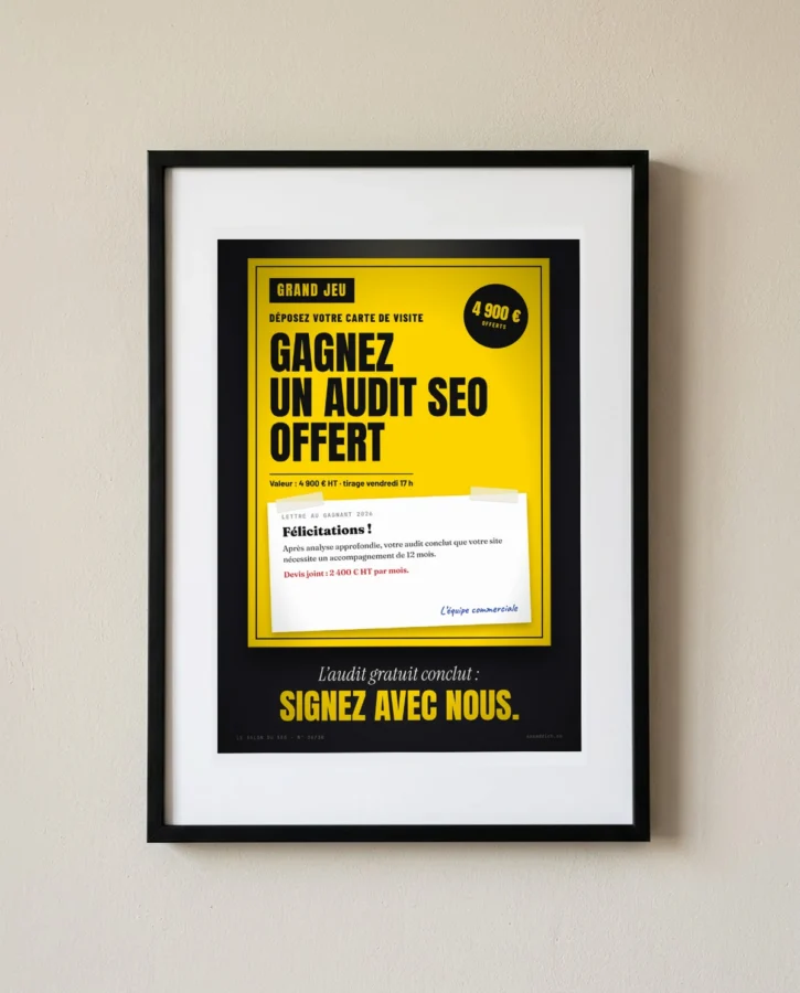 Grand jeu du stand : gagnez un audit SEO gratuit – Posters