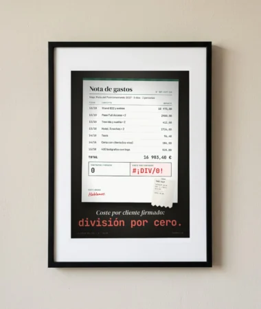 Nota de gastos de la feria: coste por cliente, división por cero – Pósters