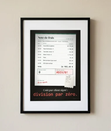 Note de frais du salon : coût par client, division par zéro – Posters