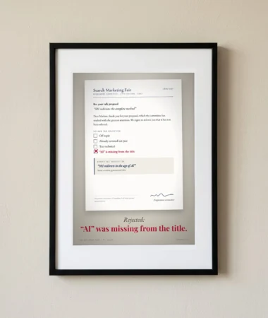 Talk proposal rejected: “AI” was missing from the title – Posters