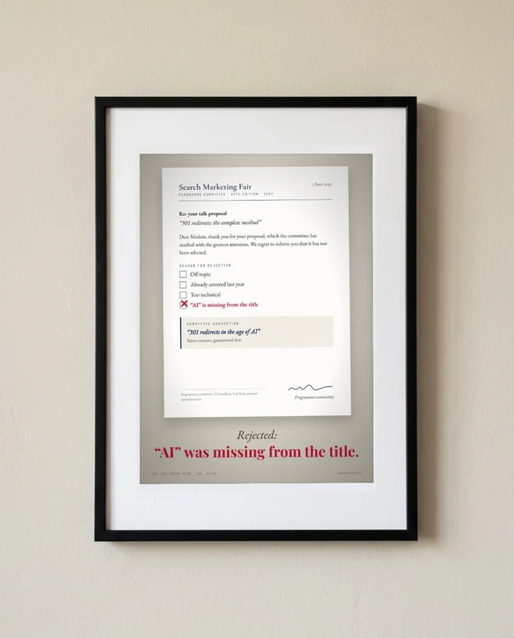 Talk proposal rejected: “AI” was missing from the title – Posters