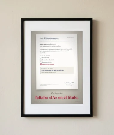 Propuesta de charla rechazada: faltaba «IA» en el título – Pósters