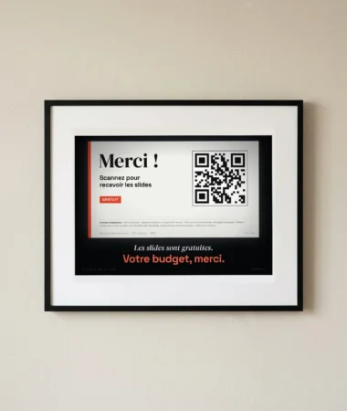Dernière slide : scannez pour recevoir les slides – Posters