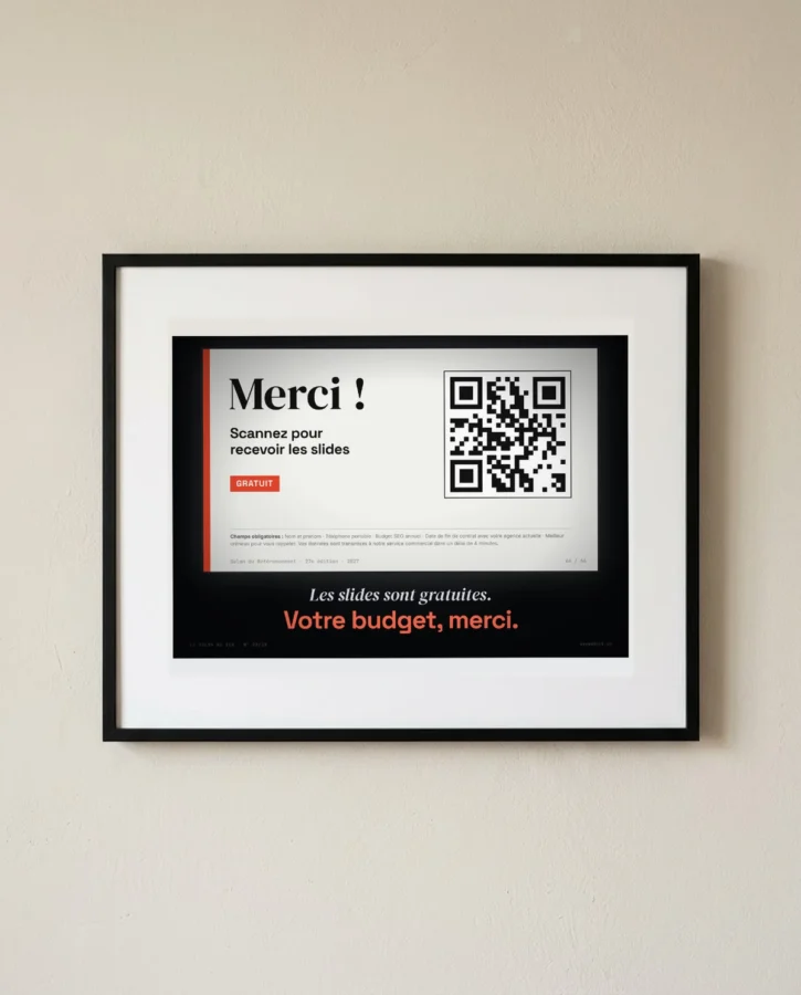 Dernière slide : scannez pour recevoir les slides – Posters