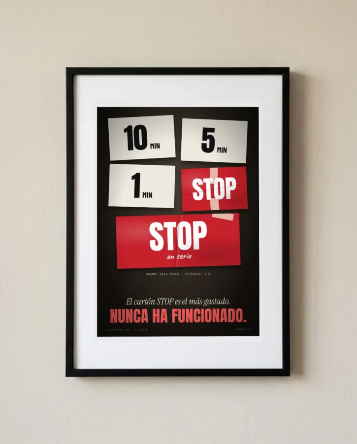 Cartones de tiempo del moderador: el STOP nunca funcionó – Pósters