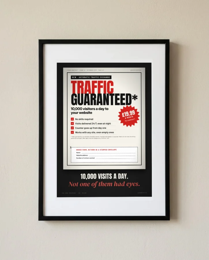 Guaranteed traffic, 10,000 visits a day – Posters