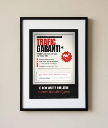 Trafic garanti, 10 000 visites par jour – Posters