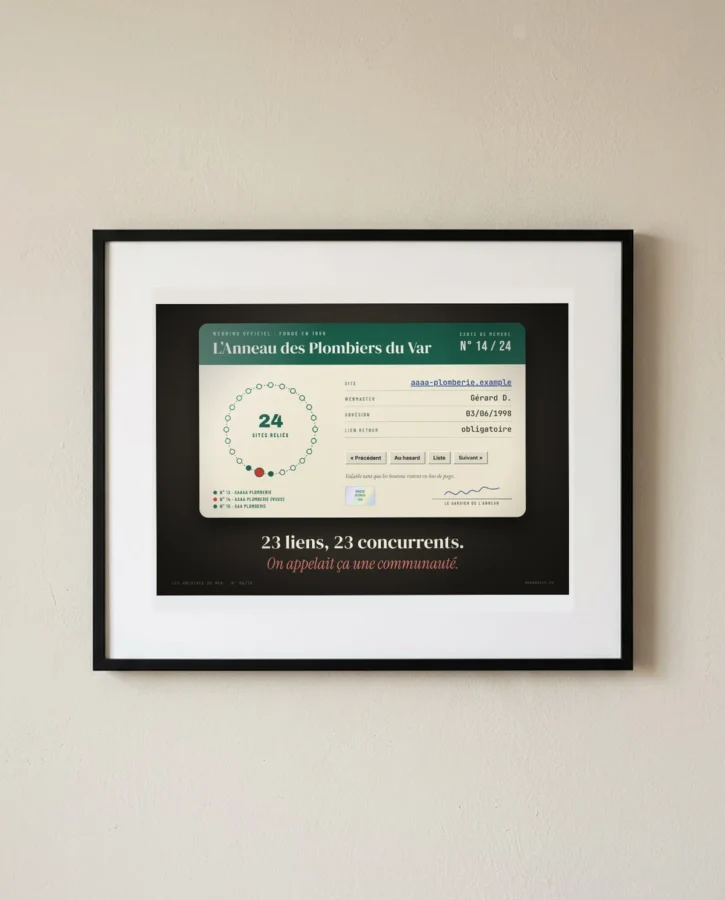 Carte de membre du webring des plombiers – Posters