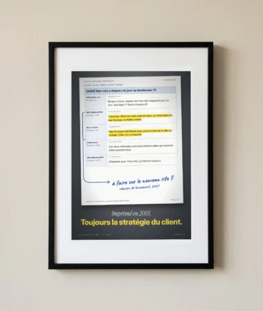 Fil de forum de 2003, surligné par le client – Posters