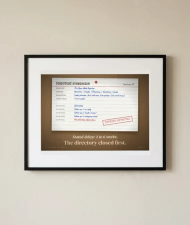 Directory submission card, pending – Posters
