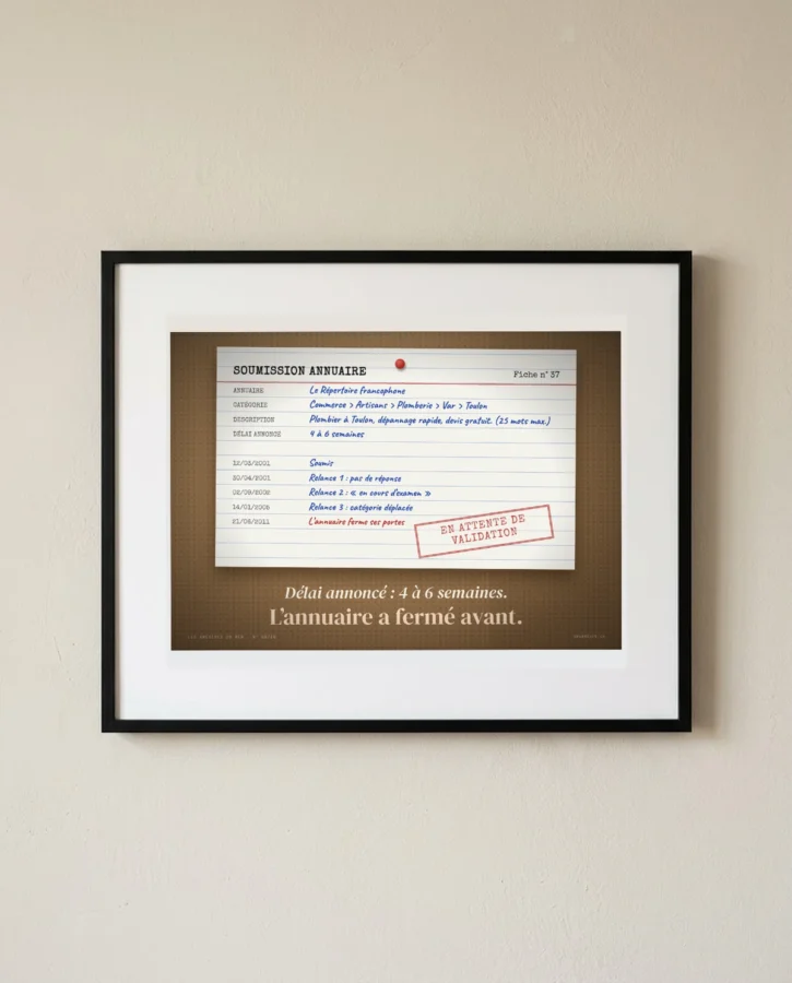Fiche de soumission à l’annuaire, en attente – Posters