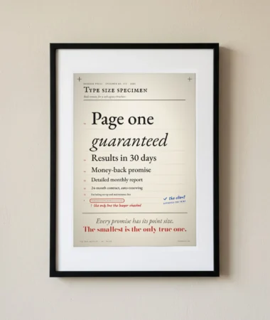 Type size specimen for an agency brochure – Posters