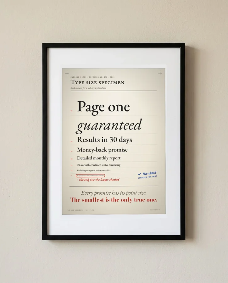 Type size specimen for an agency brochure – Posters