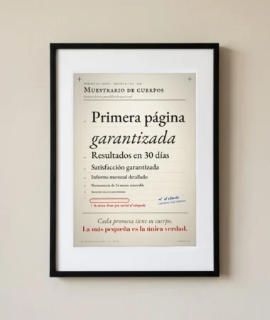 Muestrario de cuerpos para un folleto de agencia – Pósters