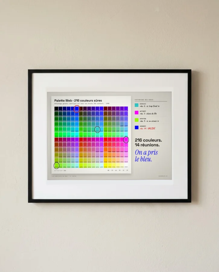 Nuancier des 216 couleurs sûres, 14 réunions – Posters