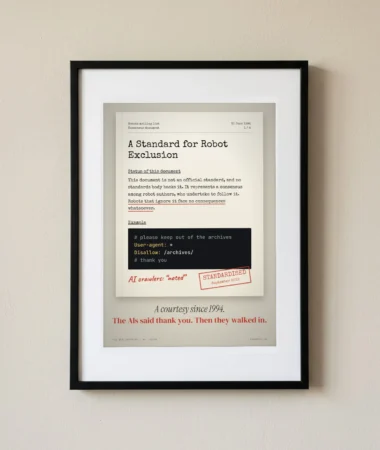 The 1994 robots.txt, a mere courtesy – Posters