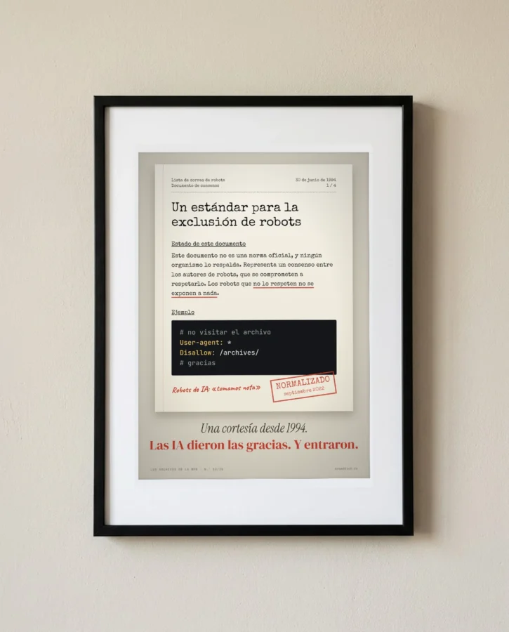 El robots.txt de 1994, una simple cortesía – Pósters