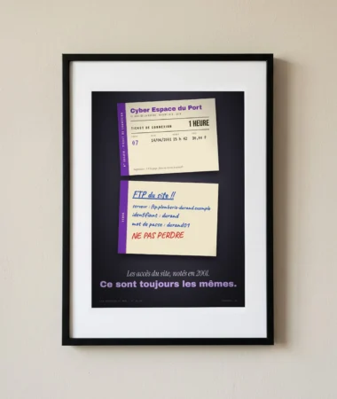 Ticket de cybercafé, les accès du site au dos – Posters