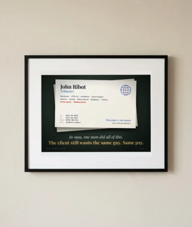 The webmaster’s business card, 1999 – Posters