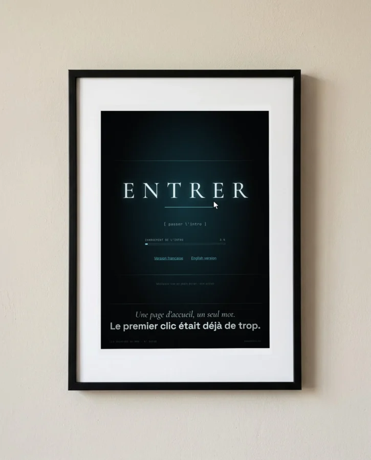 Entrer, la page d’accueil de 2001 – Posters