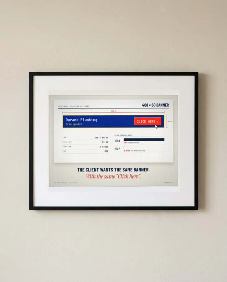 468 × 60 banner, one click in two thousand – Posters