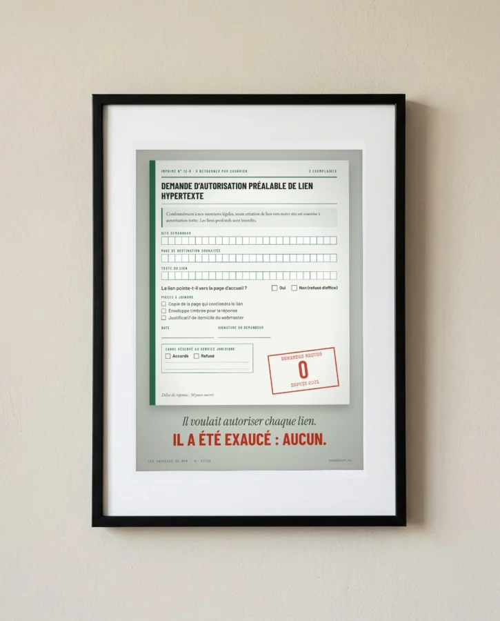 Demande d’autorisation de lien, 0 reçue – Posters