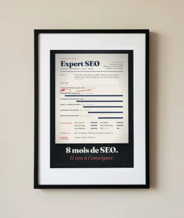 Curriculum vitæ : 8 mois de SEO, 11 ans à l’enseigner – Posters