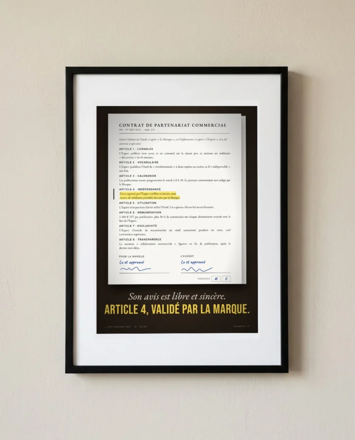 Contrat de partenariat : avis libre et sincère – Posters