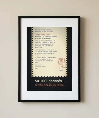Dépêche : 50 000 abonnés, le robot n’en fait pas partie – Posters